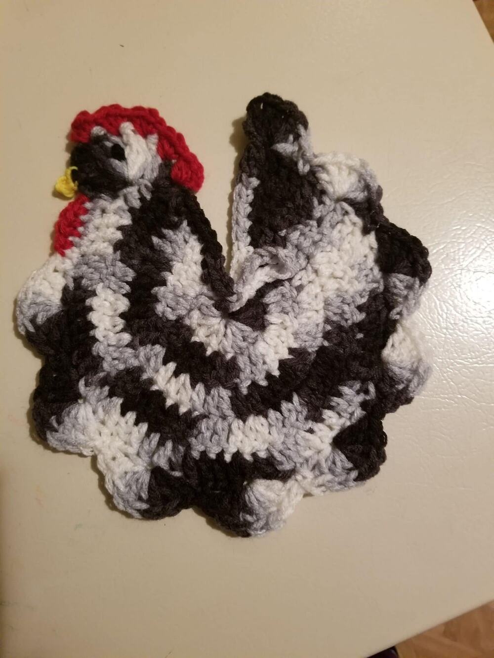 Chicken potholder coaster crocheted to order